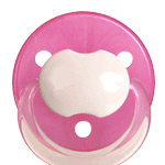 Baby-Nova Navnesutter, runde, latex, one size, transparent-magenta