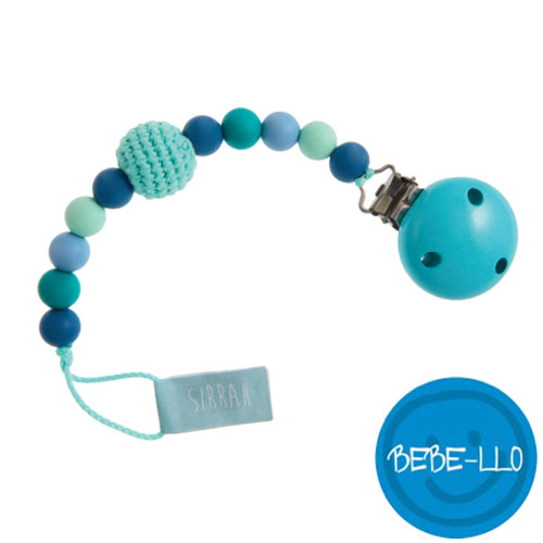 Bebe-llo suttekæde, silikone, blå/blå