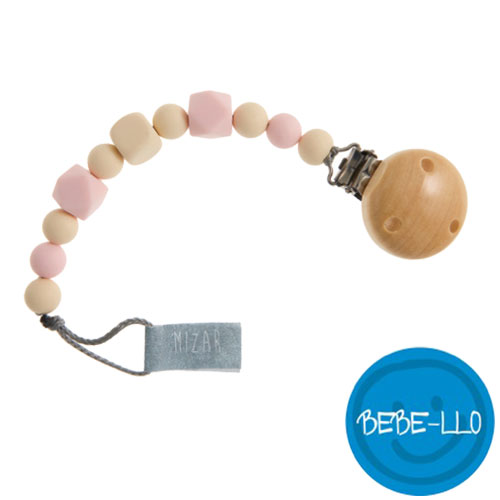 Bebe-llo suttekæde, silikone, natur/ lyserød