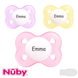 Nûby Brites Mini Navnesutter, symmetriske, silikone, str. 0