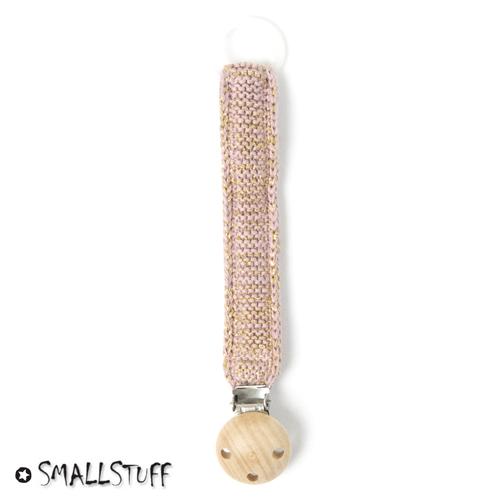 Smallstuff sutteholder, strikket, pudder/guld