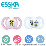Esska Happy mini sutter, symmetriske, silikone str.1 (pink, transparent)
